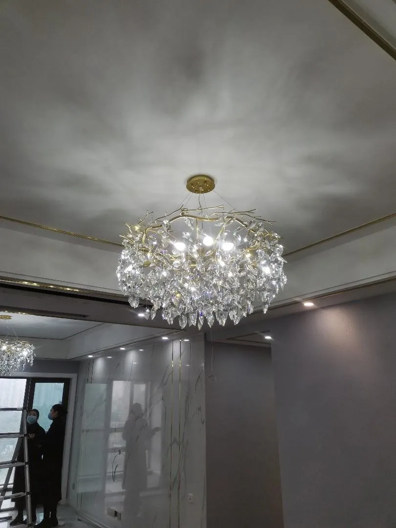 

Kobuc Modern LED Crystal Chandelier Lighting Luxury Home Decor Chandelier Lamp Living Room Hanglamp K9 Crystal Lobby Lighting