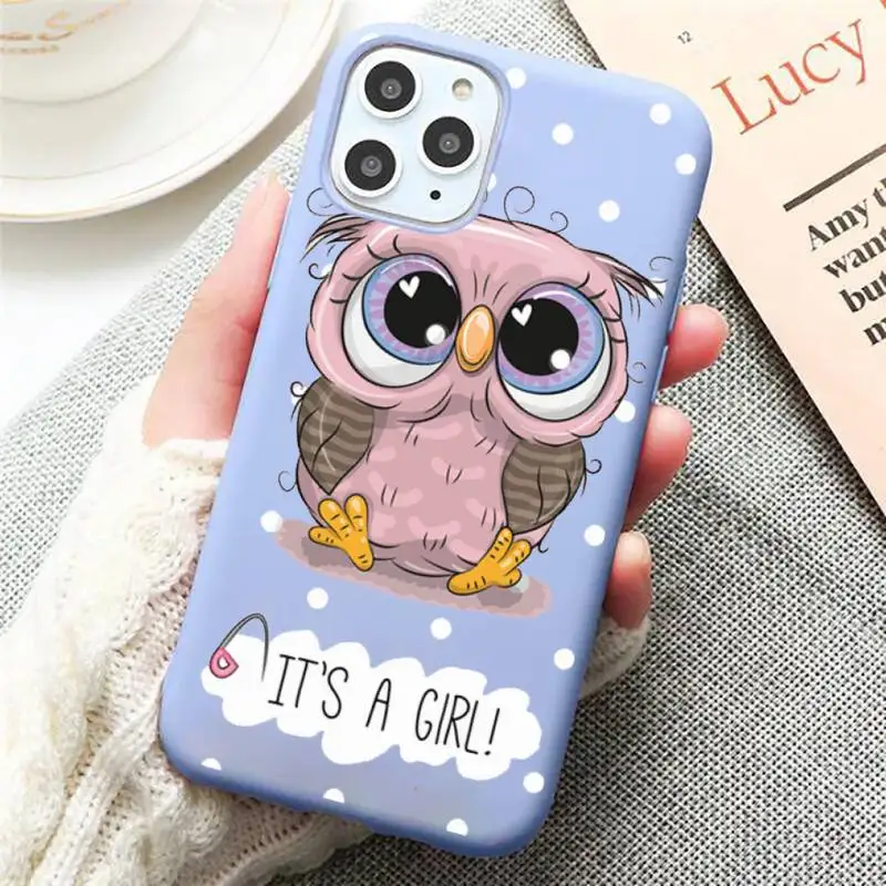 

Baby Cute Owl case for airpods Phone Case Candy Color for iPhone 6 7 8 11 12 s mini pro X XS XR MAX Plus