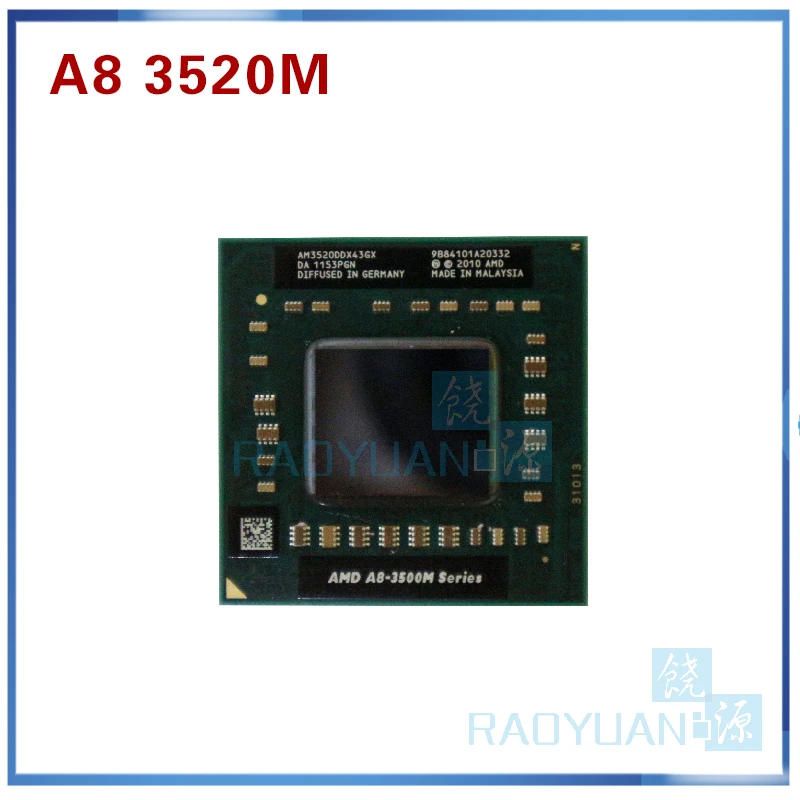 

AMD Laptop CPU A8 3500M Series A8 3520M A8-3520m AM3520DDX43GX A8-Series Socket FS1 CPU 4M Cache/1.6GHz/Quad-Core