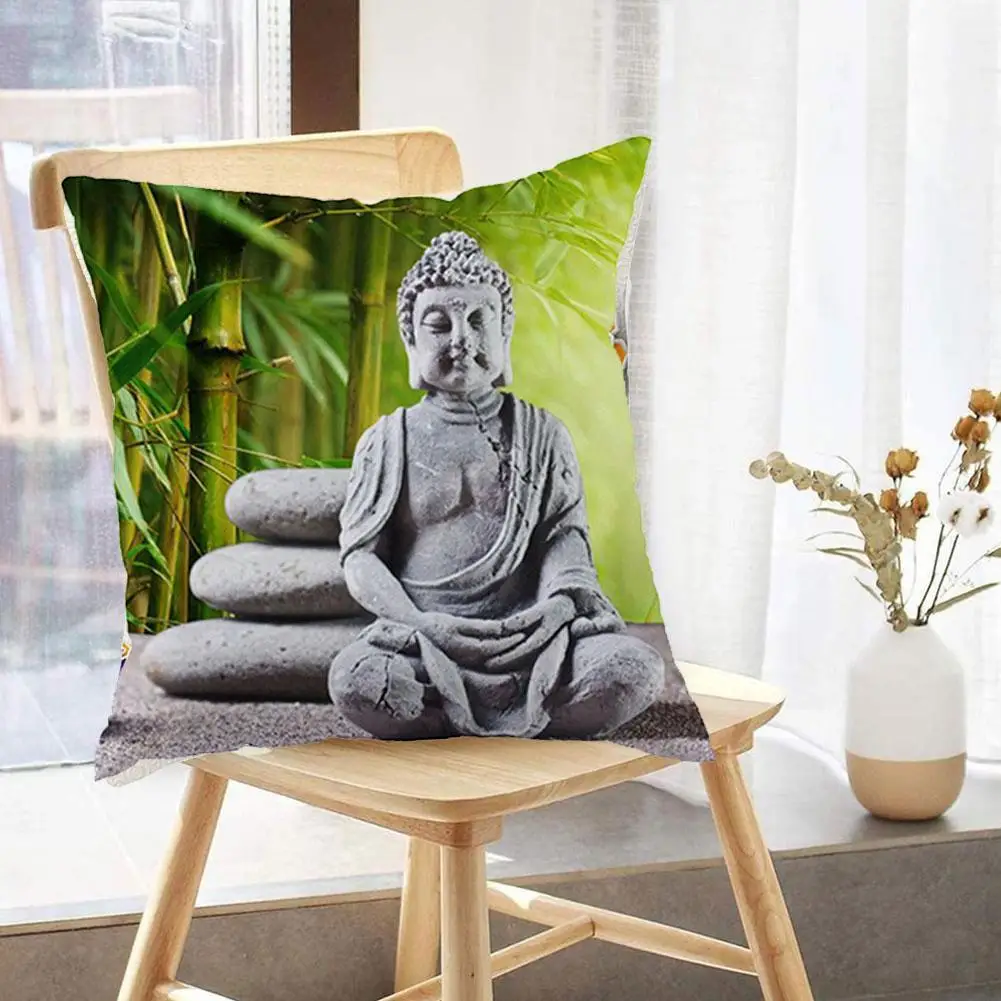 

Buddha Series Printed Sofa Cushion Cover Home Decor Household Throw Pillowcase Linen Square Cushion Cojines Wholesale