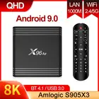 X96 воздуха QHD ТВ Amlogic S905X3 Android 9,0 Смарт ТВ коробка 2,4 г 5G двухъядерный процессор Wi-Fi Android ТВ коробка X96air 8K Media Player ТВ компьютерной приставки к телевизору