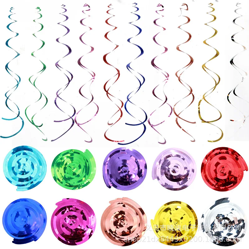 

6pcs PVC SpiralPlastic ornaments Party scene layout Wedding Decor Hanging Ornaments Birthday Party Decorations Birthday Decor