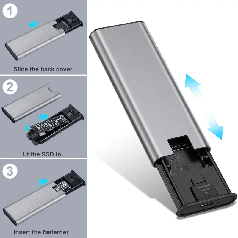 PCIE M.2 NVME/NGFF USB SSD  M Key Type C USB 3, 1 SSD   10 /