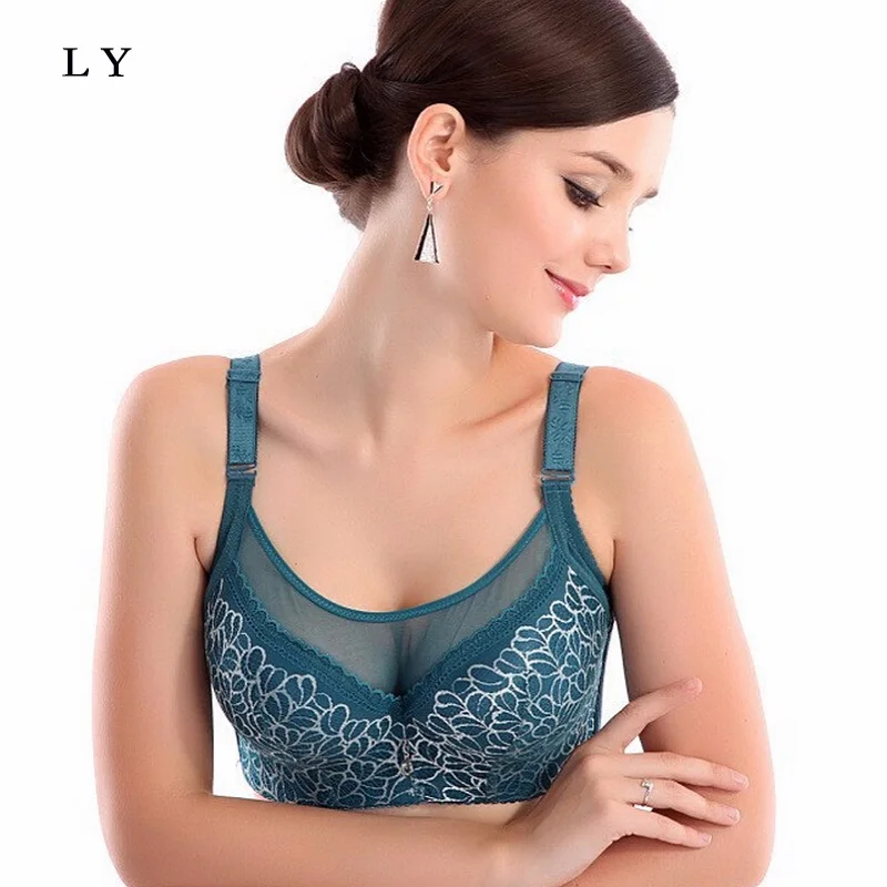 чашка 3/4 большие размеры кружевной сексуальный бюстгалтер пуш ап в летнем стиле