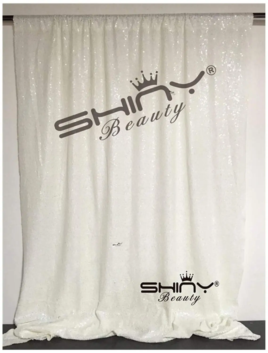 White Shinybauty 2 панели 2X10FT многоцветный Розовый блесток свадебный фон день рождения шторы украшения стены для Girls-M190820 - Цвет: White
