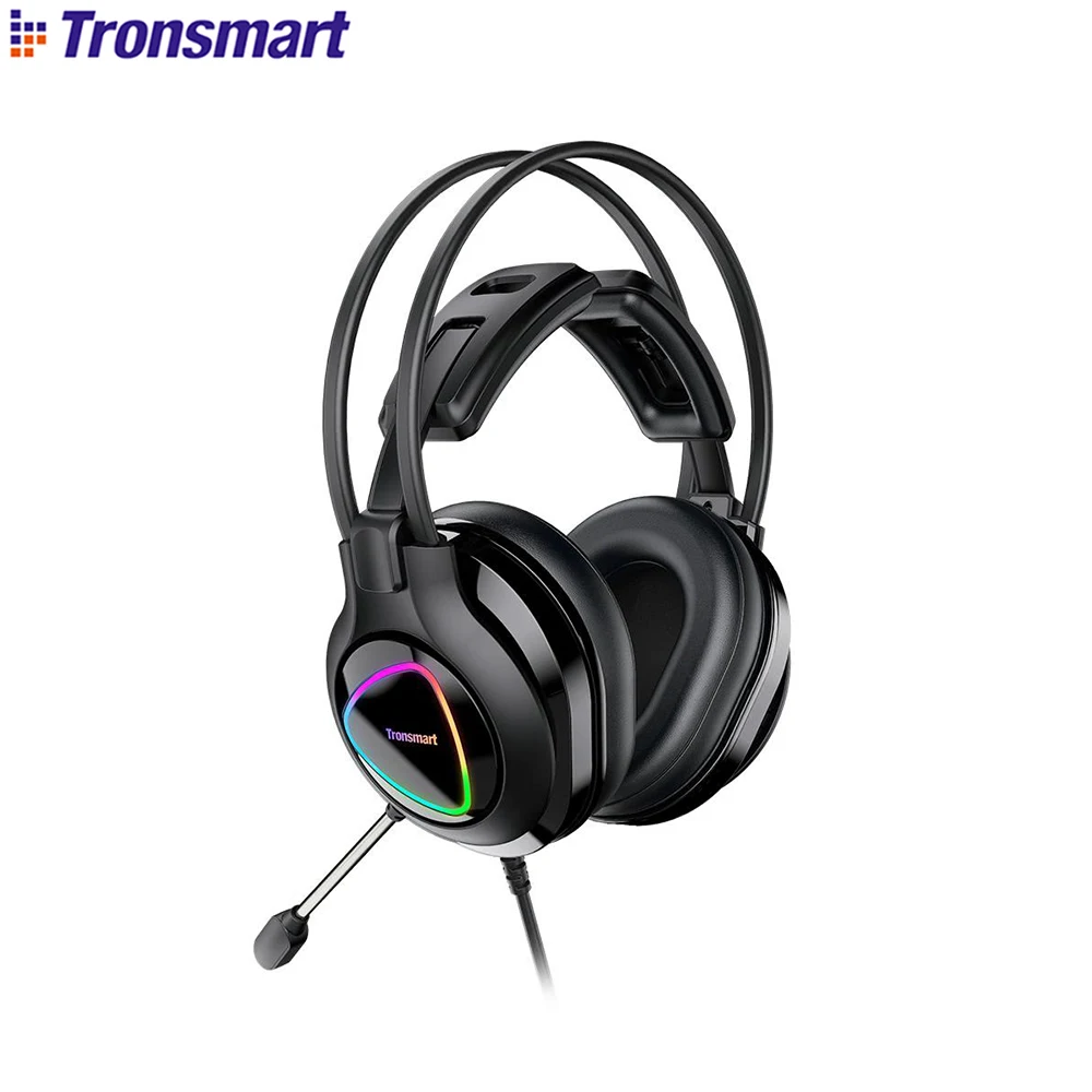 

Игровая гарнитура Tronsmart Glary Alpha с светодиодный светодиодным освещением, игровые наушники с USB-портом 3,5 мм для PS4,Switch, ноутбука и ПК