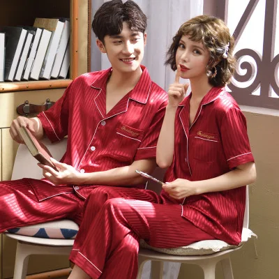 Роскошный Пижамный костюм атласные шелковые пижамные комплекты одежда для сна