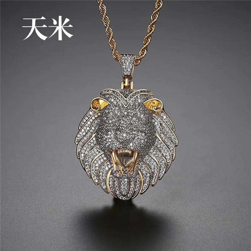 Цепочка с подвеской в виде головы льва стиле хип-хоп | Украшения и аксессуары