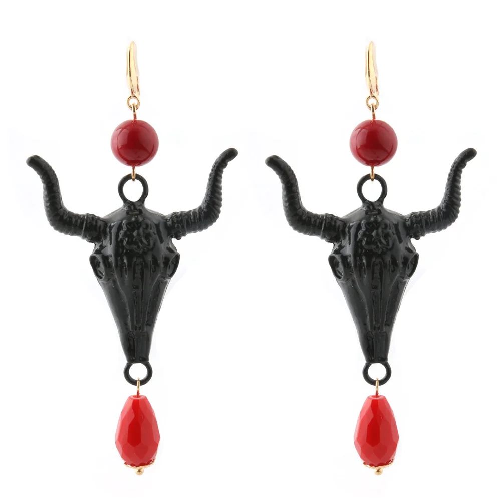 

Brincos Statement Earrings Women's Dangle Earing Zinc Alloy Pendant Bull Earring Punk-Style Animal Earrings Kolczyki