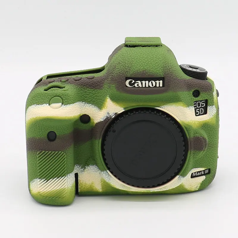 Silicone Armor Skin Case Body Cover Protector Anti-skid Texture Design for Canon EOS 5D Mark III 3 5D3 / 5Ds R / 5Ds Camera ONLY