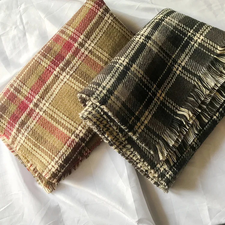 Double sided plaid scarf in2019 thousand bird plaids warm in autumn and winter Plaid shawl imitating cashmere couple |