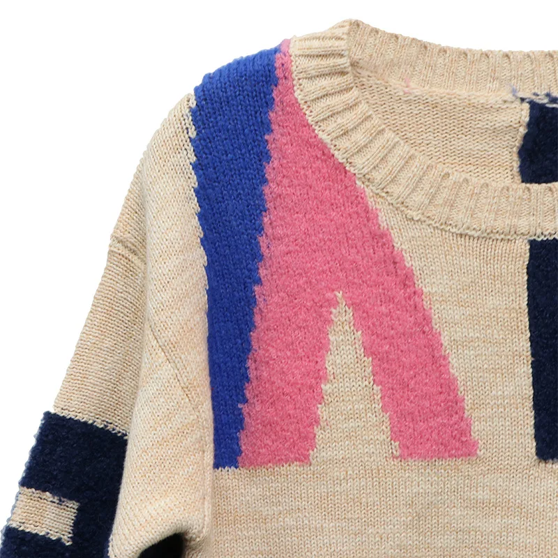 

Fashion O-Neck Long Sleeve Knitting Sweater Women Autumn Winter New Mixed Colors Female Pullover Elegant Short Sweater S-L