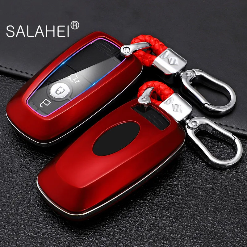 Чехол для автомобильного ключа из углеродного волокна ABS Ford Mustang 2018 EcoSport 3 4 кнопки