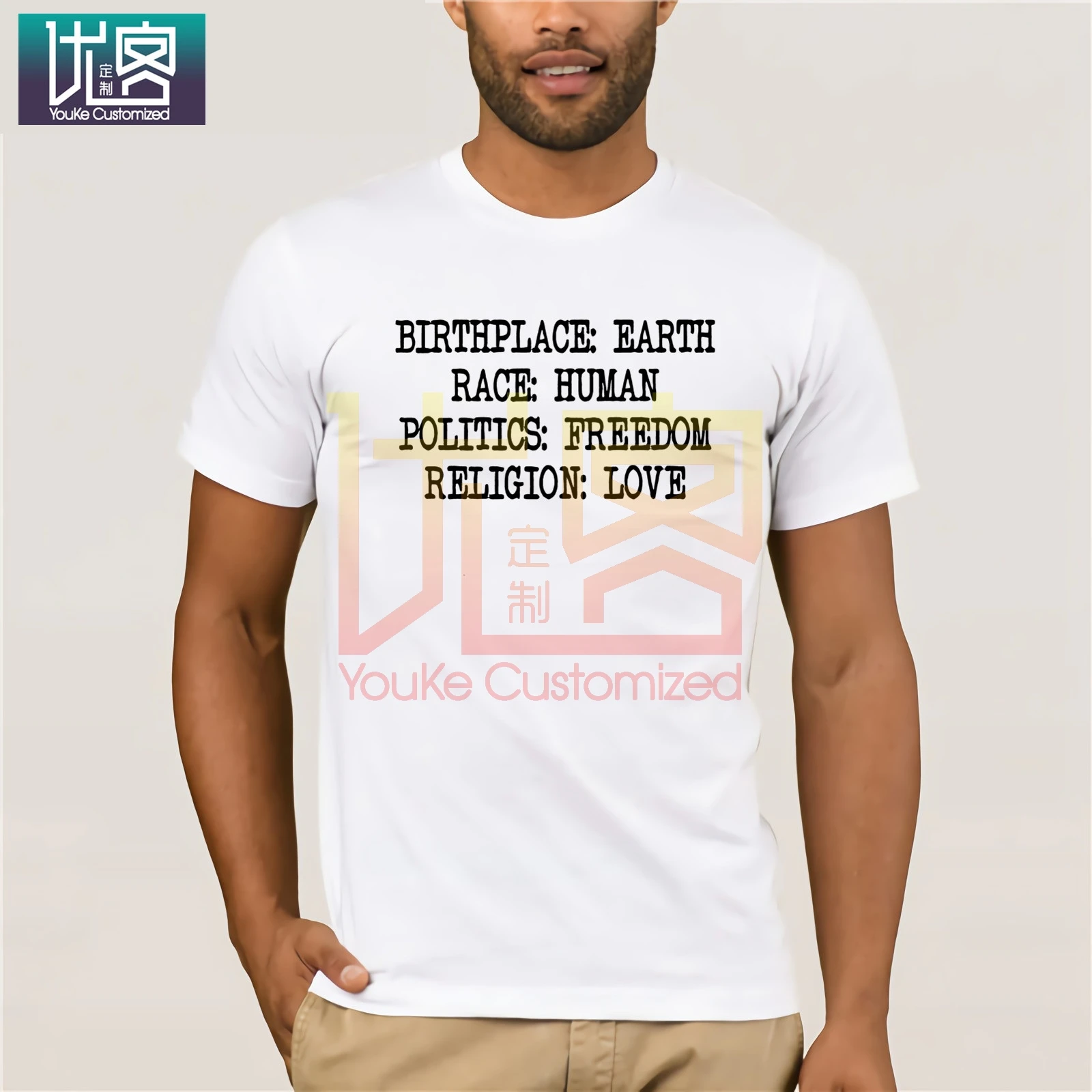 Мужская футболка с надписью birthplast Earth Racing круглым вырезом под горло из 100%