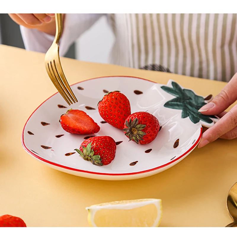 

Pineapple Banana Dish Tableware Plate Creative Ceramic Rice Plate Cute Fruit Plate Tropical Style Nordic Food Plate Personality