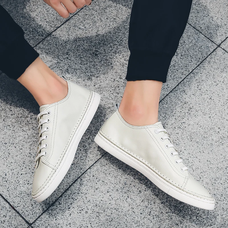 Мужские кожаные кроссовки Лидер продаж Удобная мужская повседневная обувь