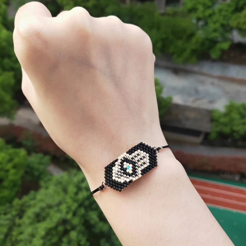 FAIRYWOO Palm Bracelet Black Figure Jewelry Miyuki Gifts For Women Evil Eye Luxury Bling Bracelets | Украшения и аксессуары
