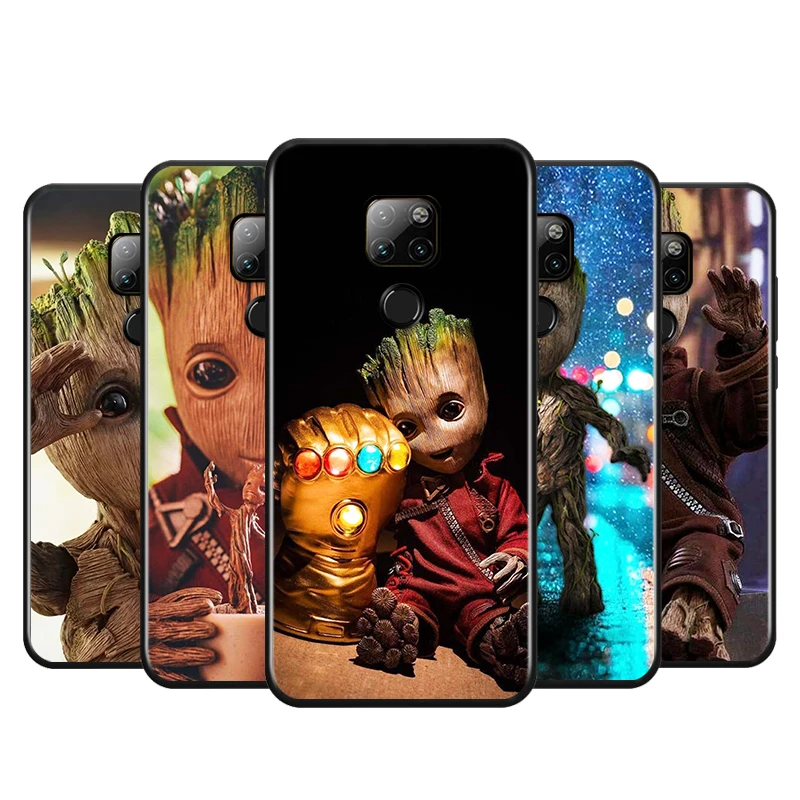 

Marvel Avengers Groot For Huawei P Smart 2021 2020 Z S Plus Mate 40 RS 30 20 10 Pro Lite 2019 2018 Black Soft Phone Case