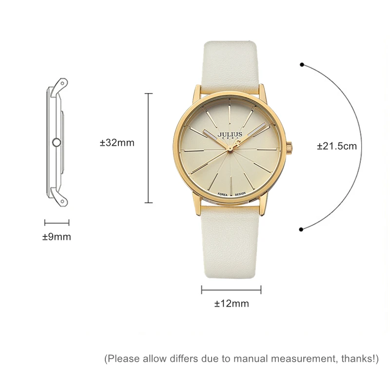 Hot Women's classic style leather wristwatch ladies dress analog watches fashion casual quartz watch Top brand Julius 387 colck
