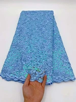 african mesh lace fabric nigerian tulle embroidery sequins craft sewing supplies banquet party wedding dress skirt 5 yards bpodq