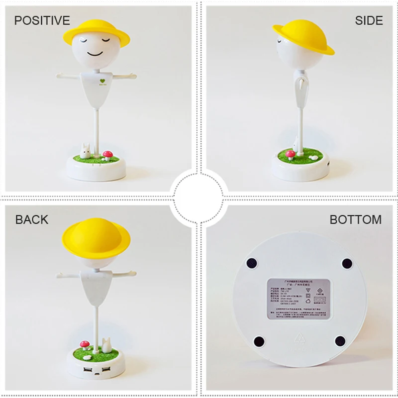 Led night light Scarecrow Rechargeable creative cute table lamp plug the bedroom bedside dream USB for baby feeding | Освещение