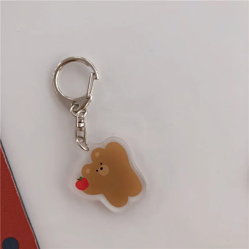 Корейское Ins мультяшное милое Медвежонок акриловое кольцо для ключей наушники