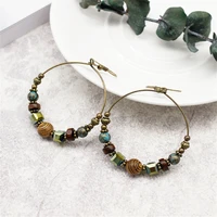 bijoux multicolor dangle earrings for women boho round beads pattern drop earring set 2020 vintage female fashion jewelry gift