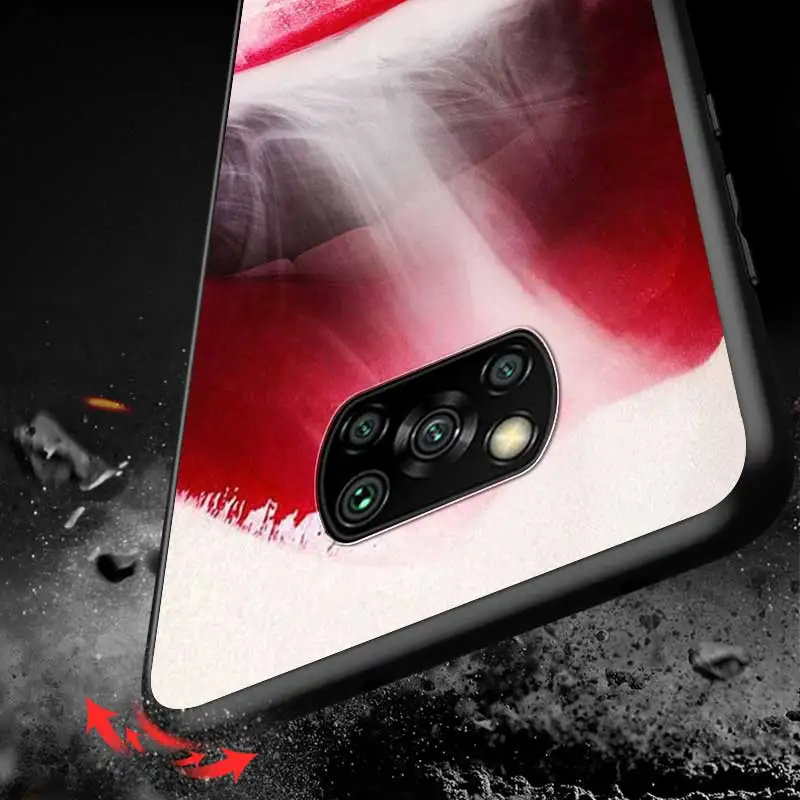 

Sexy Red Lips Kiss For Xiaomi Redmi K30 K30S Mi 10T Lite Pro Poco X3 NFC X2 M3 M2 F2 Pro C3 F1 Soft Black Phone Case