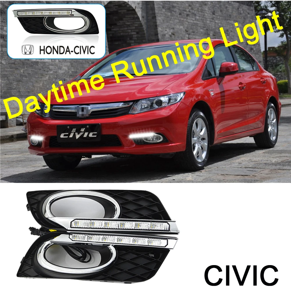 ECAHAYAKU 12V DRL светодиодный головной светильник для дневных ходовых огней Honda Civic 2012