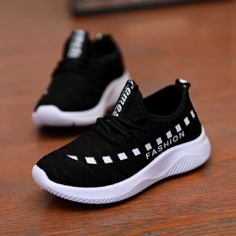 

Sport shoes baby black and white comfortable sneakers child's elastic force boys casual tenis 2021