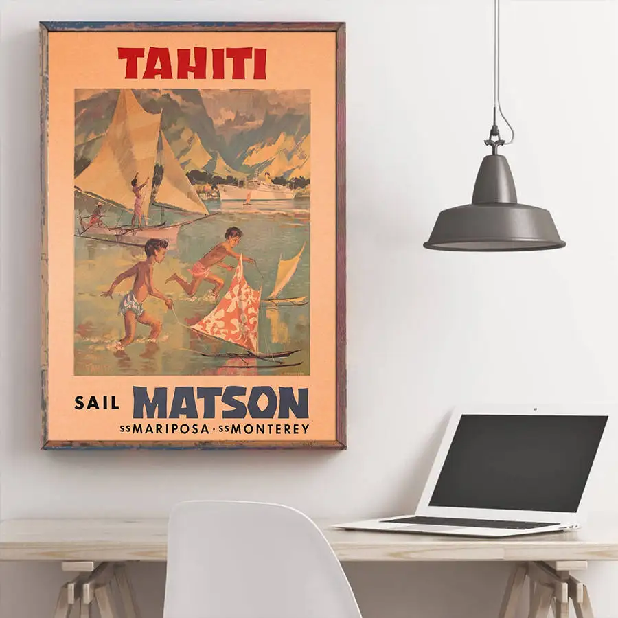 Город путешествия плакат Расположение знака ручная роспись крафт бумага