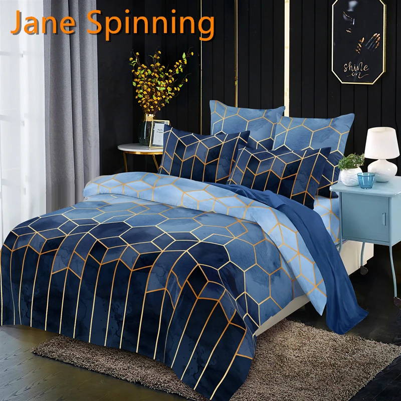 

Jane Spinning King Comforter Bedding Set Duvet Cover Queen Bed Cover Geometry Bedding Cover Full CV01#
