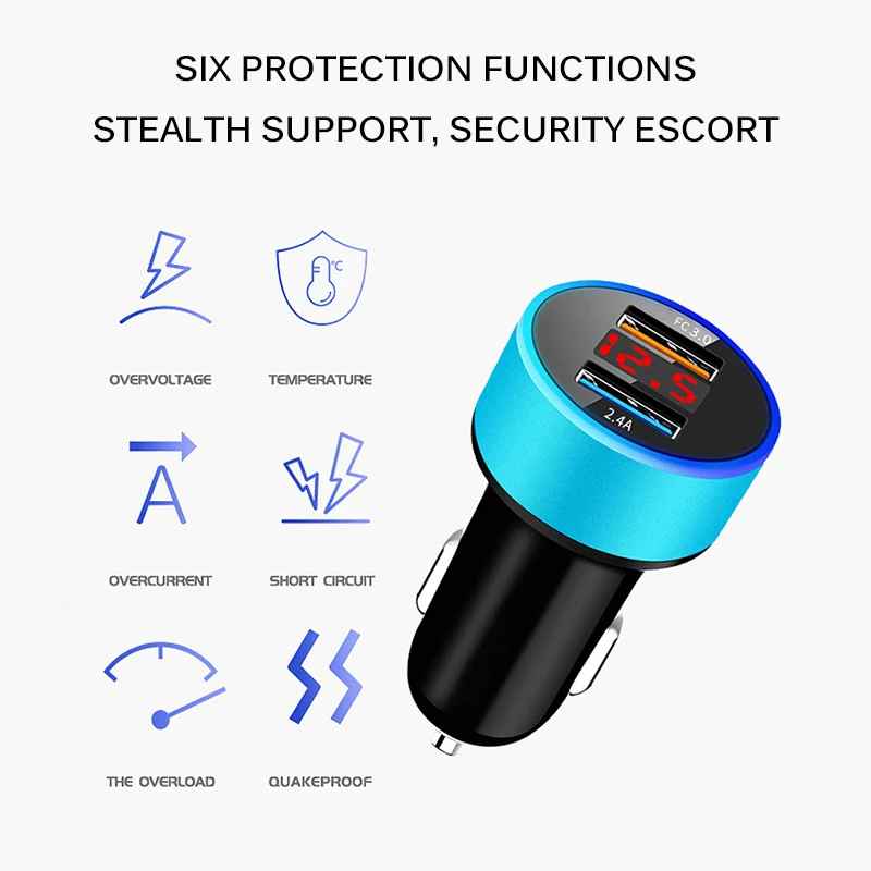 Onever USB Автомобильное зарядное устройство 5 В/3 1 а двойное умное быстрое адаптер