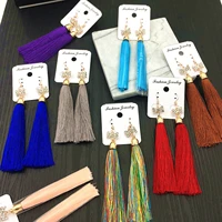 mydaner 20 pairslots mixed wholesale long tassel dangle earrings for women fashion boho crystal hook earrings jewelry bulks