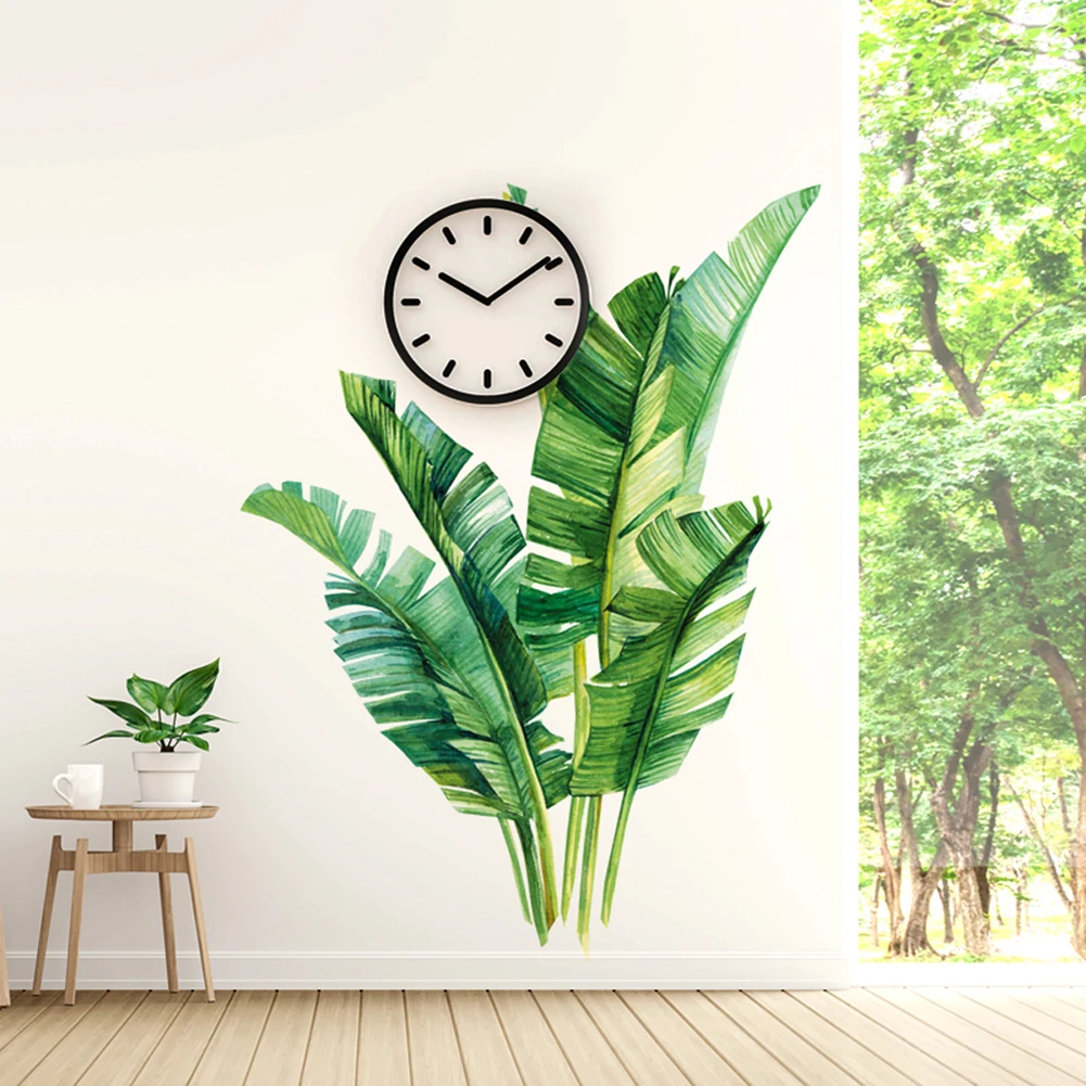 

Removable 3D Green Plant Wall Stickers DIY Large Leaf Art Decoration Stickers Family Living Room Bedroom Wall Decor