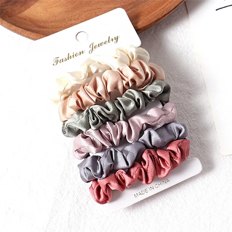 PINKSEE/1 комплект резинки для волос кольцо яркие цвета шелковистые атласные
