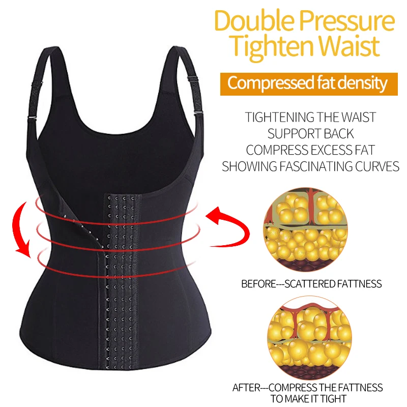 tummy tucker for women Waist Trainer Sauna Vest Tummy Belly  Body Shaper Waist Cincher Corset Adjustable Strap Zipper Hook Shapewear Women Corset target shapewear