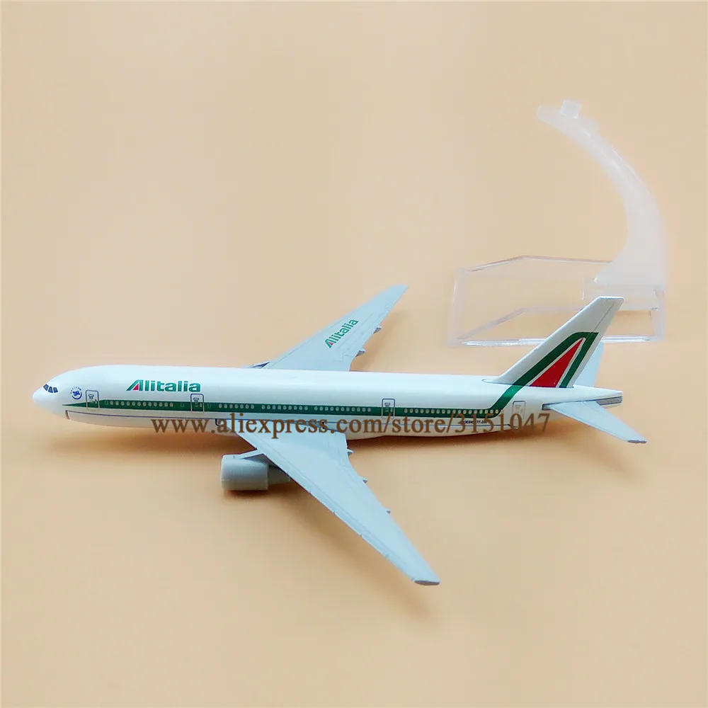 Модель самолета из металлического сплава 16 см итальянская авиакомпания Alitalia B777