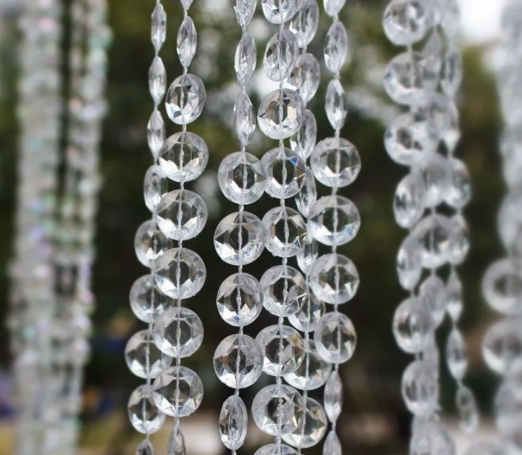 

Переливающиеся Восьмиугольные акриловые бусины 2Y, нитка для свадебной вечеринки, 10 мм, алмазная пластиковая шнурка, цепочка-гирлянда