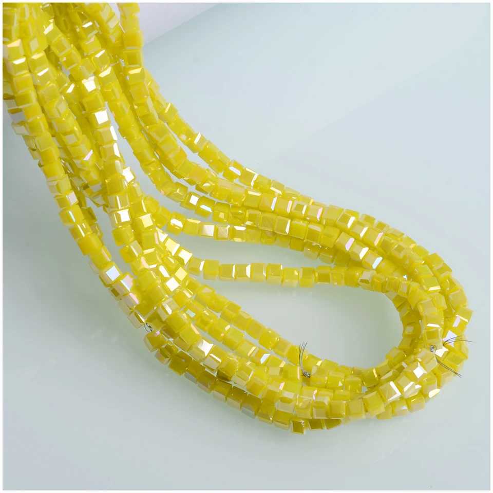 Китайская Фабрика бусин AB цветные 3 мм кубические бусины DIY ювелирные стеклянные