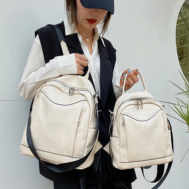 Дизайнерский Модный женский кожаный рюкзак большой школьный ранец для