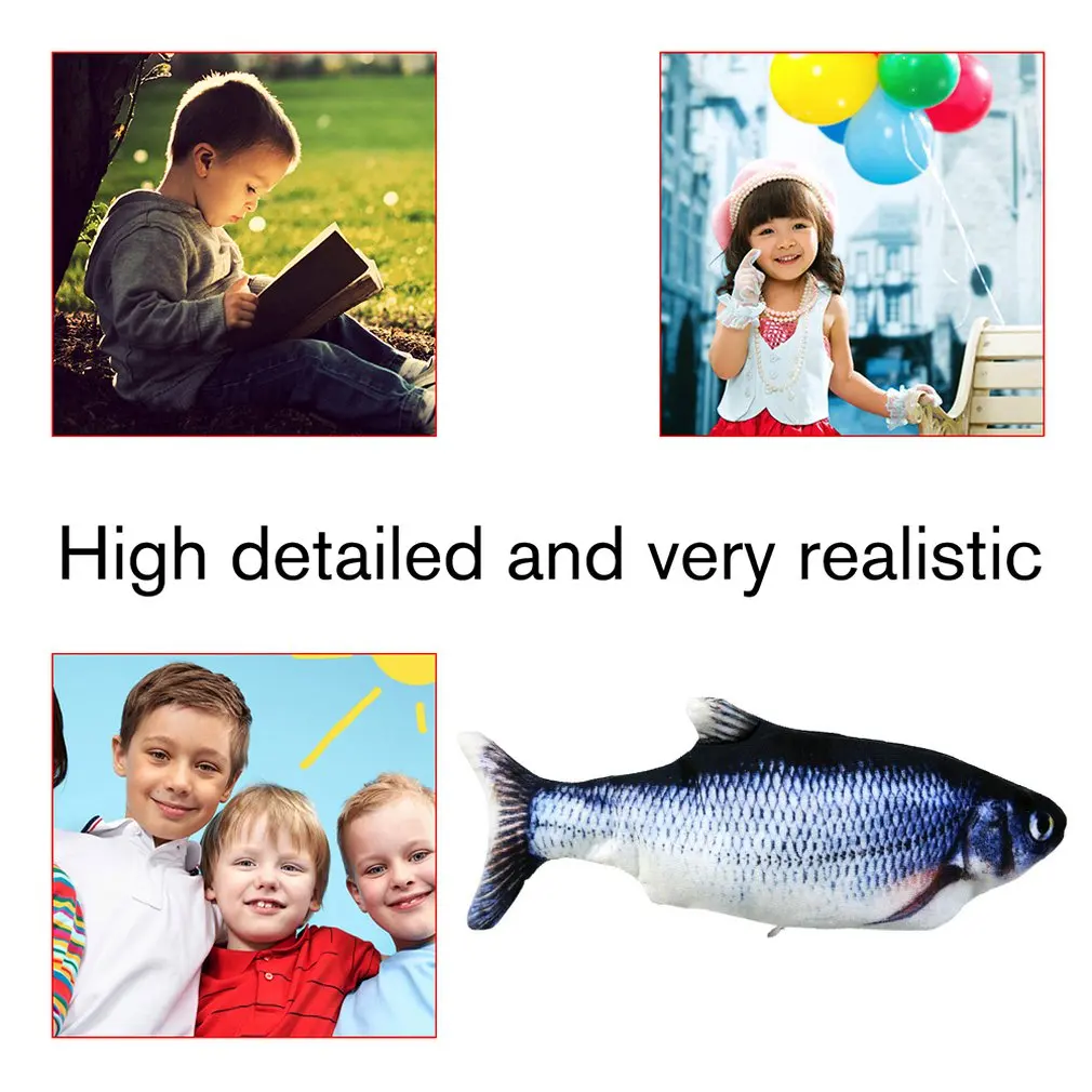 

Electric Dancing Fish Cat Toys Plush Interactive Electronic Bite Resistant Chew Molar Toy Kitten Grinding Claw For Pet Toys