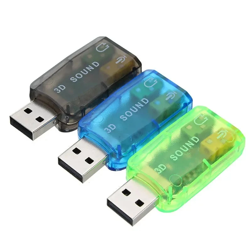 

USB 2.0 5.1 Channel External Audio Sound Card Mic Record Speaker Audio Adapter Headphone Jack