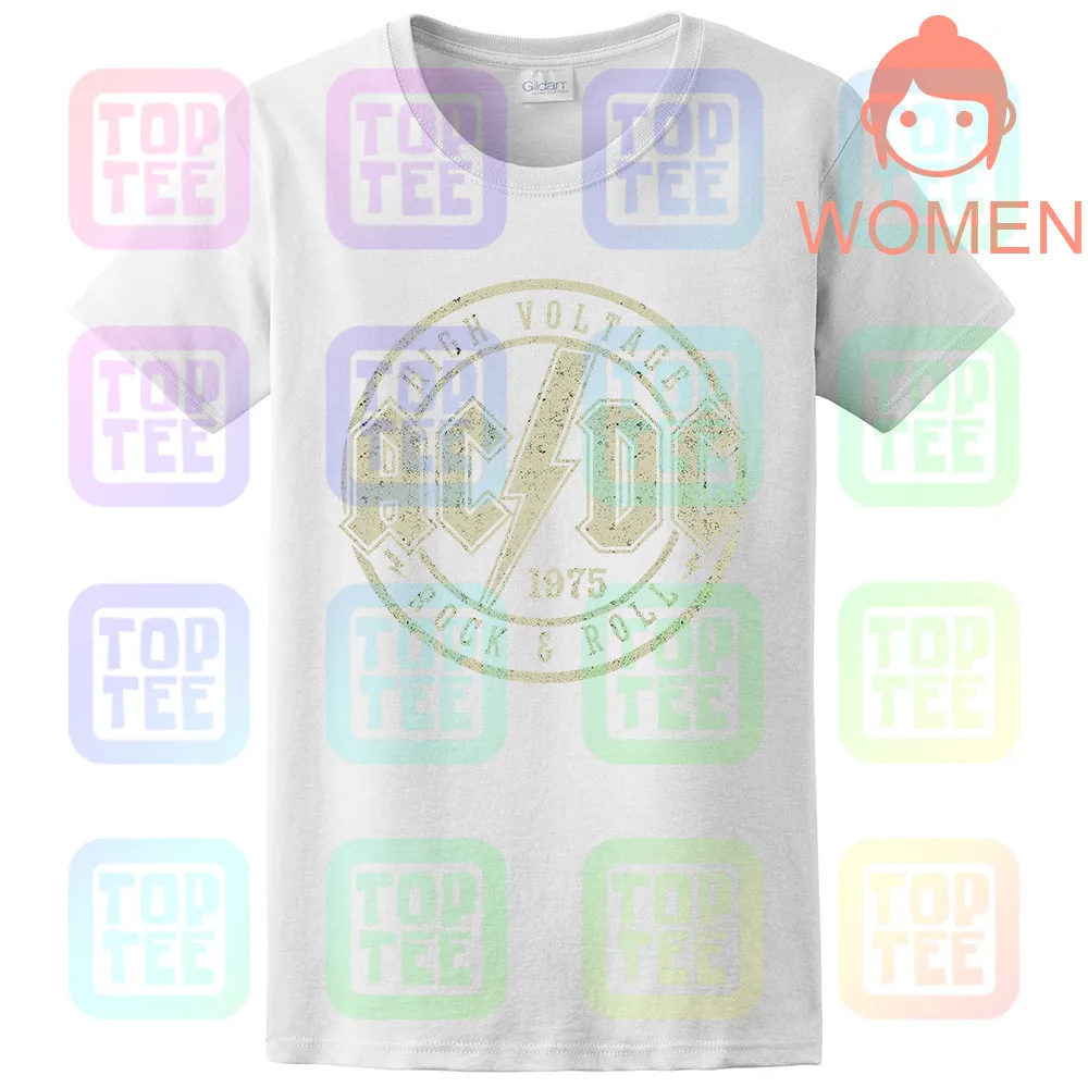 WOMEN-WHITE AC/DC ACDC Высокое напряжение Мужская XL графическая футболка - Цвет: WOMEN-WHITE