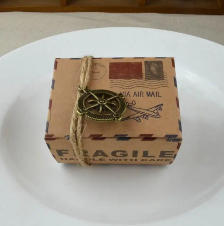 DIY крафт штамп дизайн Свадебная винтажная коробка для конфет упаковка шоколада