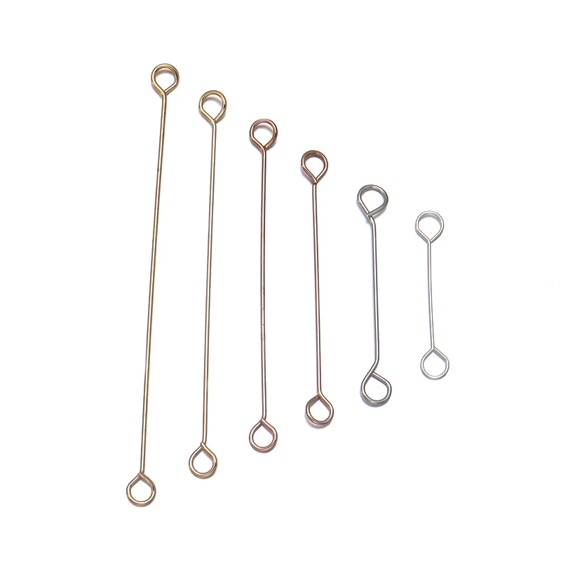 

50pcs 20 30 35 40mm Double Eye Pin Earrings Connecting Head Pin Findings For Diy Jewelry Making Jewelry Accessories Supplies
