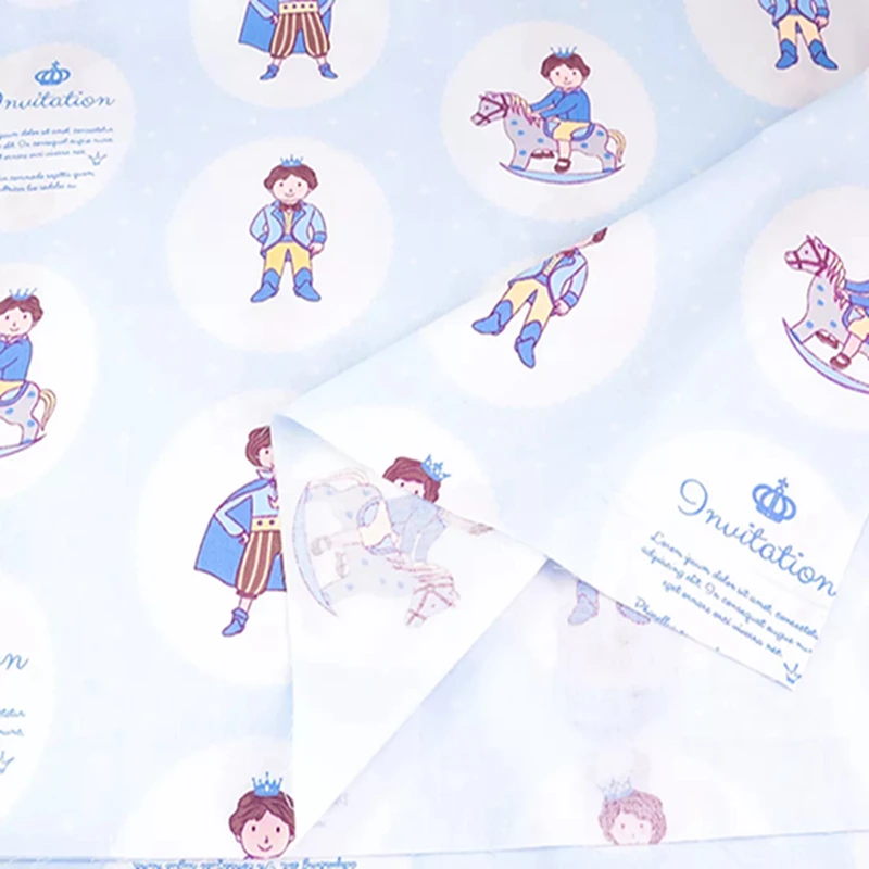 Teramila Небесно Голубой саржевый материал для шитья 100% хлопок ткань мультяшный