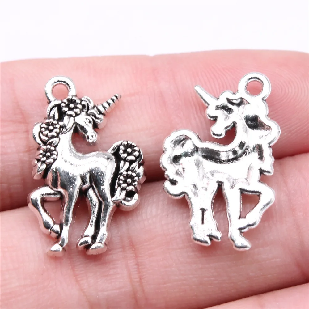 

10pcs 24x15mm Antique Silver Color Unicorn Charms For Jewelry Making B16254