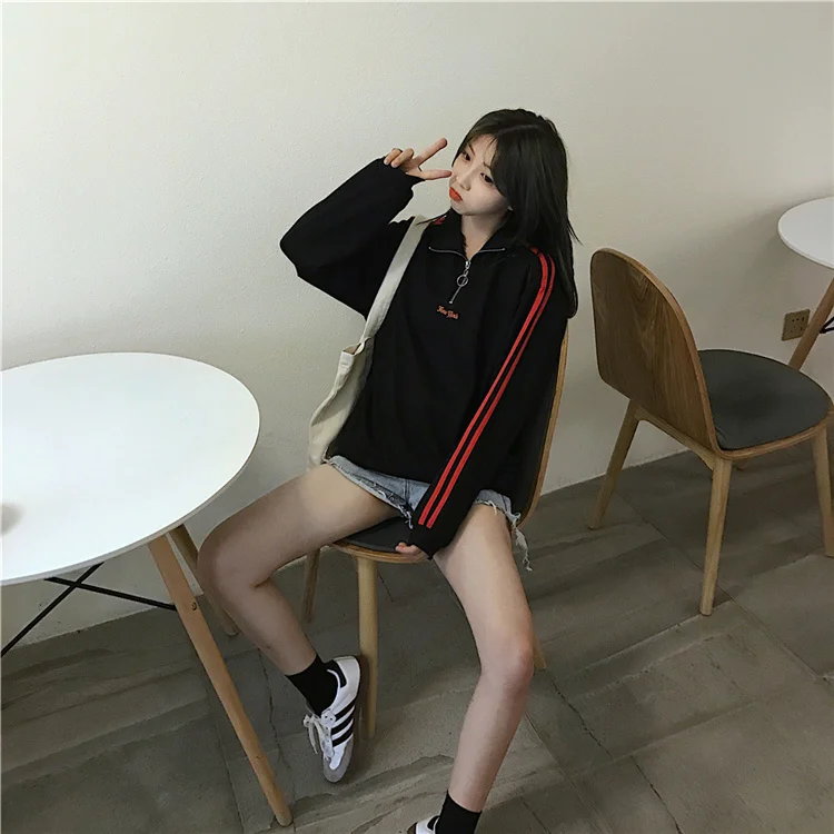 Женский свитер на молнии Waitmore модное свободное тонкое пальто в Корейском стиле Ins