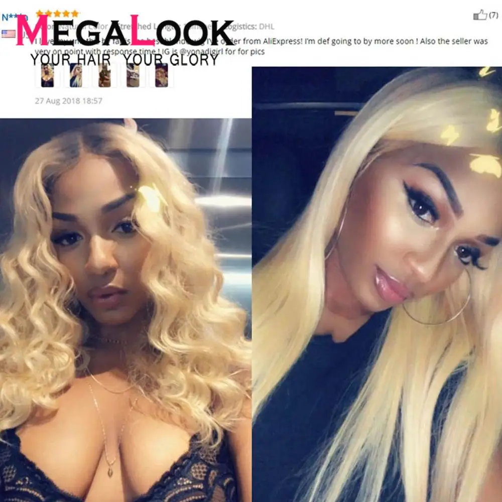 Блонд парик с кружевом спереди прямой из человеческих волос предварительно